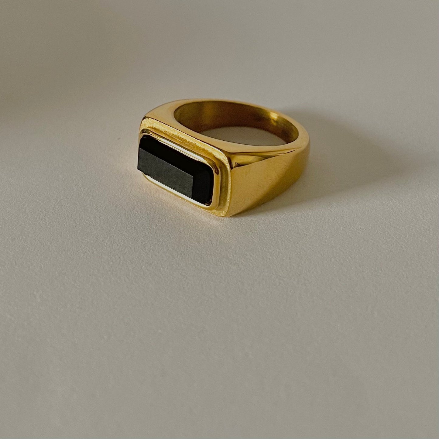 Bullion Black Stone Ring